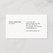 Modern Silver Stripe Professional Monogram Visitekaartje (Achterkant)