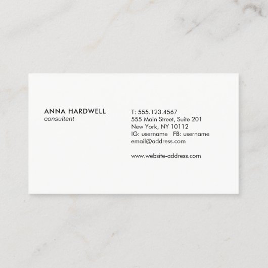 Modern Silver Stripe Professional Monogram Visitekaartje (Achterkant)