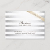 Modern Silver Stripes Chubby Cadeaubonnen Kortingskaartje (Voorkant)