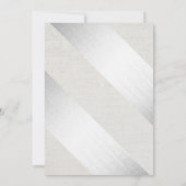 Modern Silver Stripes Classy Linen Kerstfeest Kaart (Achterkant)