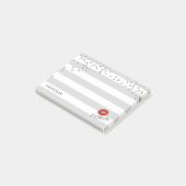 Modern, Silver, Stripes en Kisses Post-it® Notes (Schuin)