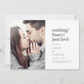 Modern Silver Typografie Niets Fancy Foto Save The Date (Voorkant)