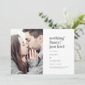 Modern Silver Typografie Niets Fancy Foto Save The Date (Staand voorkant)