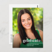 Modern Silver Typography 2023 Photo Afstuderen Briefkaart (Voorkant / Achterkant)