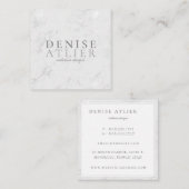 Modern Silver Vein Marble Vierkante Visitekaartje (Voorkant / Achterkant)
