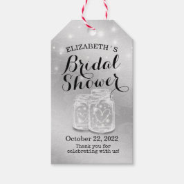 Modern Silver Vrijgezellenfeest Mason Jar String L Cadeaulabel