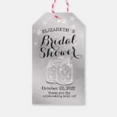 Modern Silver Vrijgezellenfeest Mason Jar String L Cadeaulabel (Achterkant)