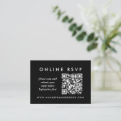 Modern Silver Wedding Online QR Code RSVP Informatiekaartje (Staand voorkant)