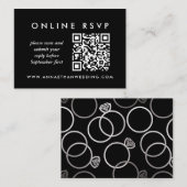 Modern Silver Wedding Online QR Code RSVP Informatiekaartje (Voorkant / Achterkant)