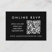 Modern Silver Wedding Online QR Code RSVP Informatiekaartje (Voorkant)