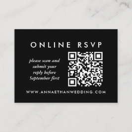 Modern Silver Wedding Online QR Code RSVP Informatiekaartje