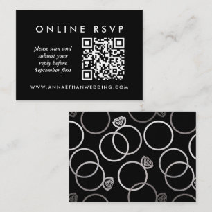 Modern Silver Wedding Online QR Code RSVP Informatiekaartje