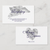 Modern Silver Wedding Registry Kaart (Voorkant / Achterkant)
