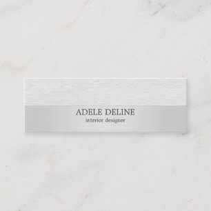 Modern Silver White Texture Interior Designer Mini Visitekaartje