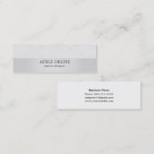Modern Silver White Texture Interior Designer Mini Visitekaartje (Voorkant / Achterkant)