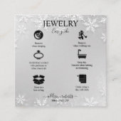 Modern Silver Winter Snowflakes Vierkante Visitekaartje (Voorkant)