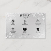 Modern Silver Winter Snowflakes Visitekaartje (Voorkant)