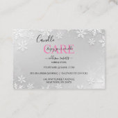 Modern Silver Winter Snowflakes Visitekaartje (Achterkant)