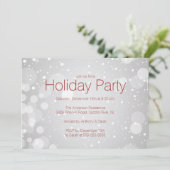 Modern SilverBokeh Lights Holiday Uitnodiging (Staand voorkant)