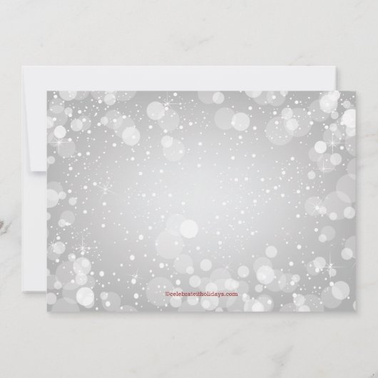 Modern SilverBokeh Lights Holiday Uitnodiging (Achterkant)