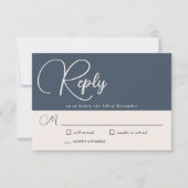 Modern Simimity Navy Blue Wedding RSVP Kaartje (Voorkant)