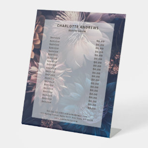 Modern Simpe Floral Boho Salon Pedestal Sign Reclamebord Met Voetstuk