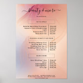 Modern Simpe Salon prijslijst Poster (Voorkant)