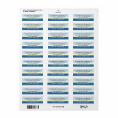 modern simpel adreslabel met blauwe streep etiket (Full Sheet)