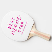 Modern Simpel Beste Moeder Ooit Hot Pink Script Tafeltennisbatje (Zijkant)