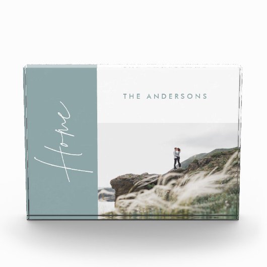 modern simpel blauw fotogeniecadeau fotoblokken (Voorkant)