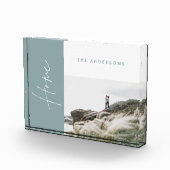 modern simpel blauw fotogeniecadeau fotoblokken (Rechts)