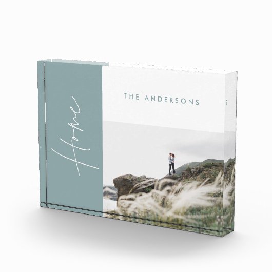 modern simpel blauw fotogeniecadeau fotoblokken (Rechts)