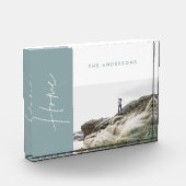 modern simpel blauw fotogeniecadeau fotoblokken (Links)