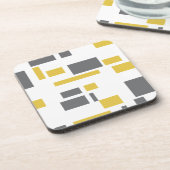 Modern, simpel, cool geometric yellow gray pattern bier onderzetter (Linkerzijde)