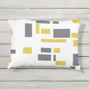 Modern, simpel, cool geometric yellow gray pattern buitenkussen