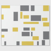 Modern, simpel, cool geometric yellow gray pattern cadeaupapier (Vlak)