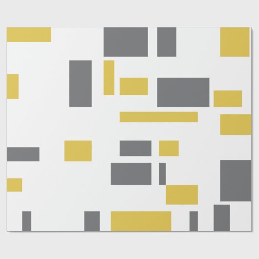 Modern, simpel, cool geometric yellow gray pattern cadeaupapier (Vlak)