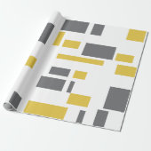 Modern, simpel, cool geometric yellow gray pattern cadeaupapier (Uitgerold)