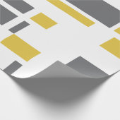 Modern, simpel, cool geometric yellow gray pattern cadeaupapier (Hoek)