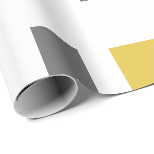 Modern, simpel, cool geometric yellow gray pattern cadeaupapier (Rol Hoek)