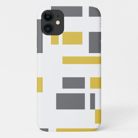 Modern, simpel, cool geometric yellow gray pattern Case-Mate iPhone case (Achterkant)