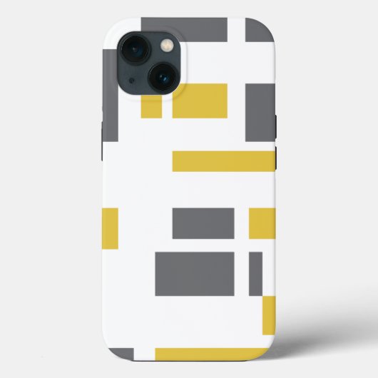 Modern, simpel, cool geometric yellow gray pattern Case-Mate iPhone case (Achterkant)