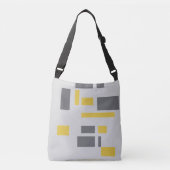 Modern, simpel, cool geometric yellow gray pattern crossbody tas (Voorkant)