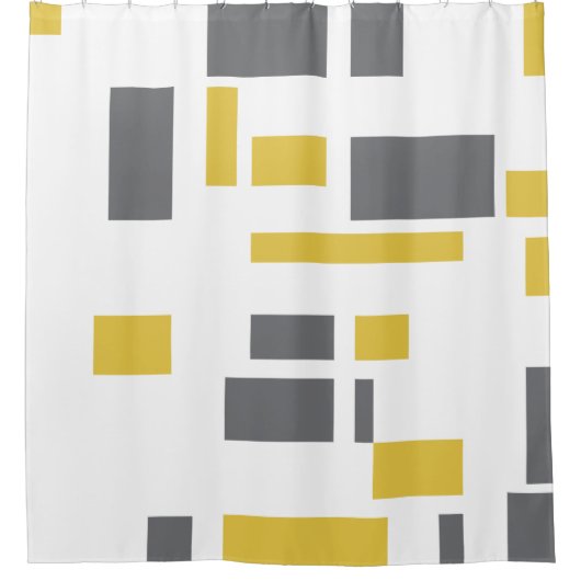 Modern, simpel, cool geometric yellow gray pattern douchegordijn (Voorkant)
