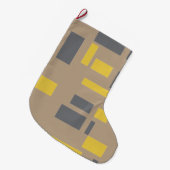 Modern, simpel, cool geometric yellow gray pattern grote kerstsok (Voorkant (Hangend))