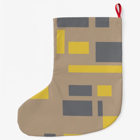 Modern, simpel, cool geometric yellow gray pattern grote kerstsok (Achterkant)