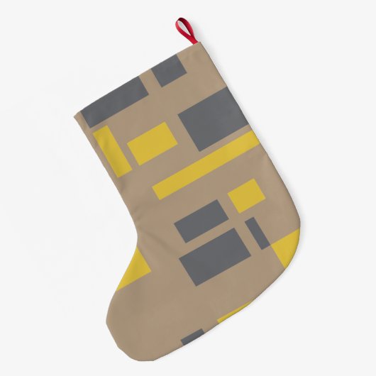 Modern, simpel, cool geometric yellow gray pattern grote kerstsok (Achterkant (Hangend))