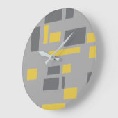 Modern, simpel, cool geometric yellow gray pattern grote klok (Hoek)