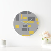 Modern, simpel, cool geometric yellow gray pattern grote klok (Huis)