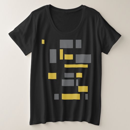 Modern, simpel, cool geometric yellow gray pattern grote maat t-shirt (Design voorkant)